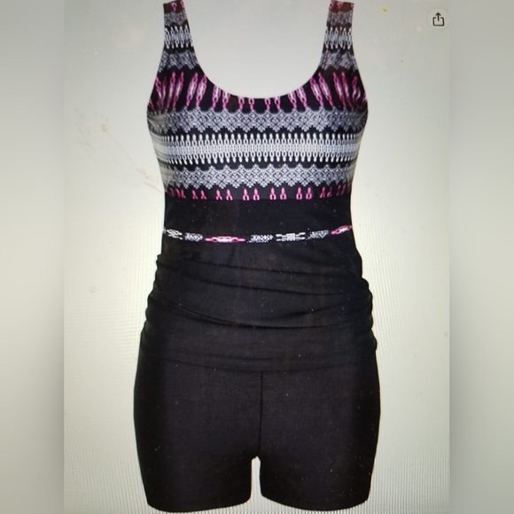 NWOT RETRO SKIRTED SWIM DRESS SLIMMING TUMMY CONTROL SIZE 20 - Picture 4 of 7